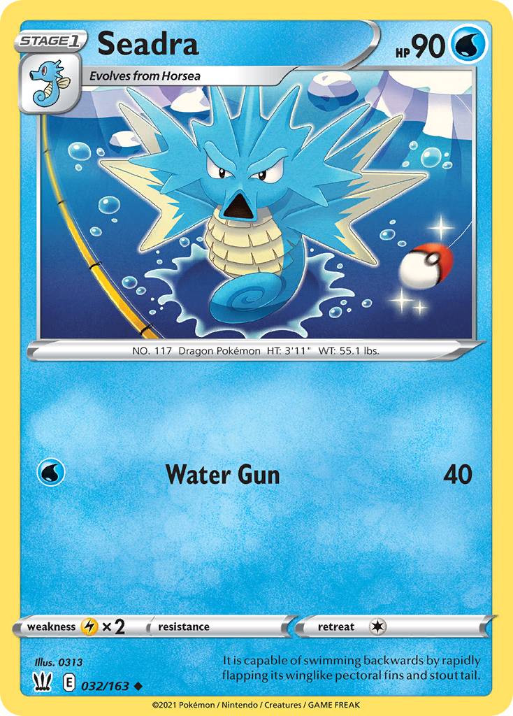 Seadra (32/163) - Battle Styles Pokémon Card