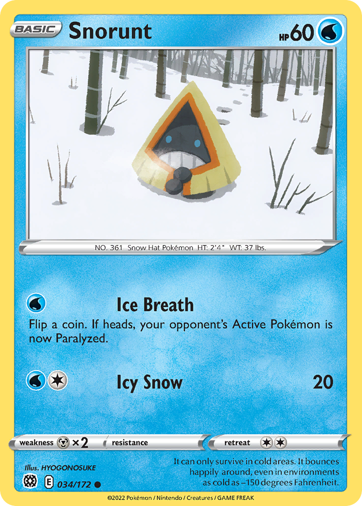 Snorunt (34/172) - Brilliant Stars Pokémon Card