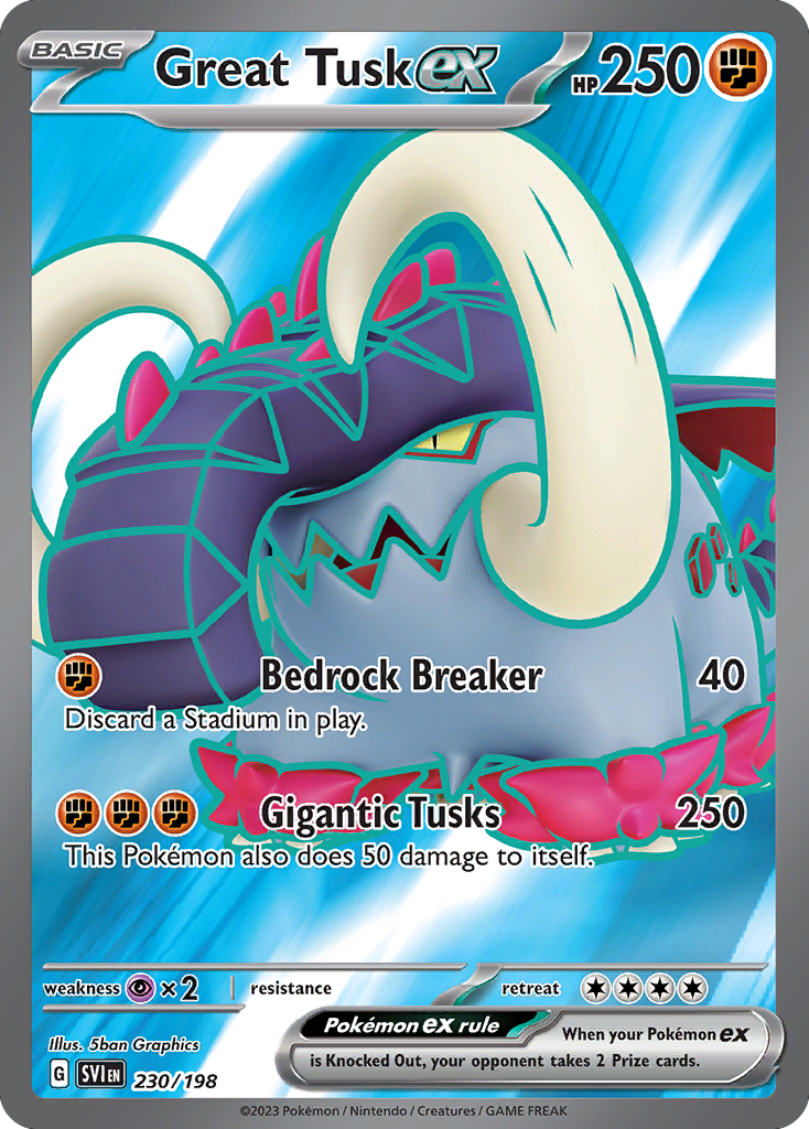 Great Tusk ex (230/198) - Scarlet & Violet Pokémon Card