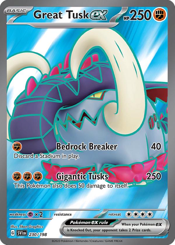 Great Tusk ex (230/198) - Scarlet & Violet