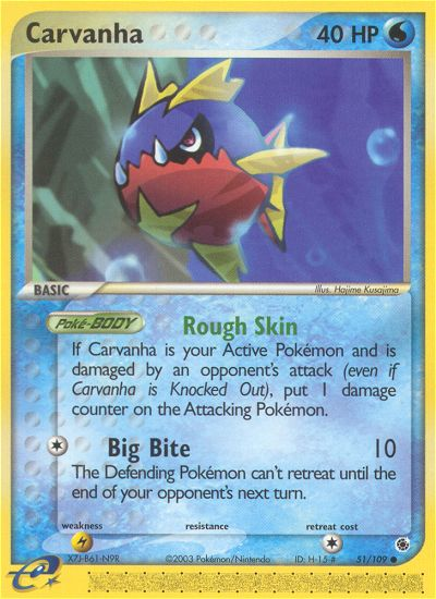 Carvanha (51/109) - Ruby & Sapphire Pokémon Card