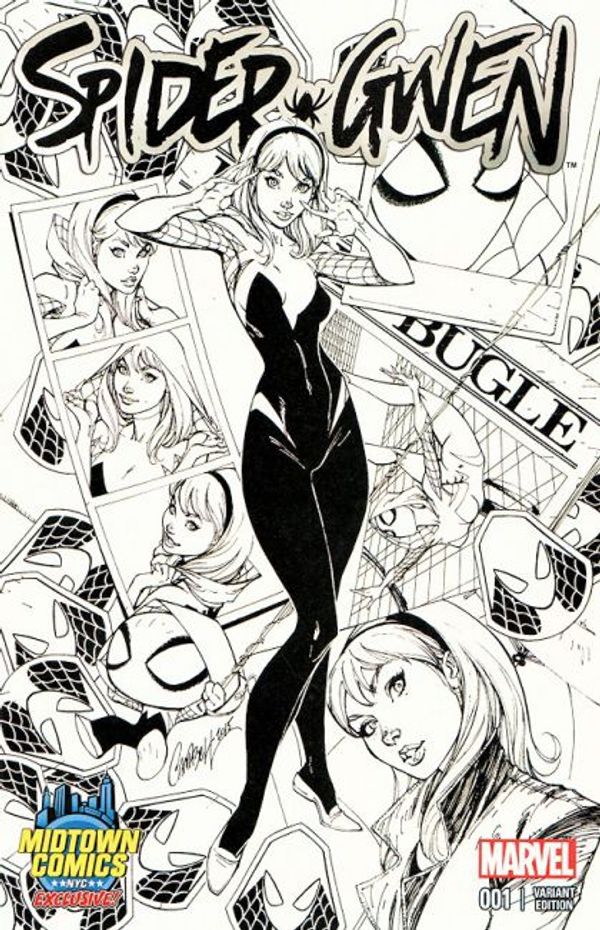 Spider-Gwen #1 (J. Scott Campbell Midtown Comics Exclusive Black & White Variant Cover)