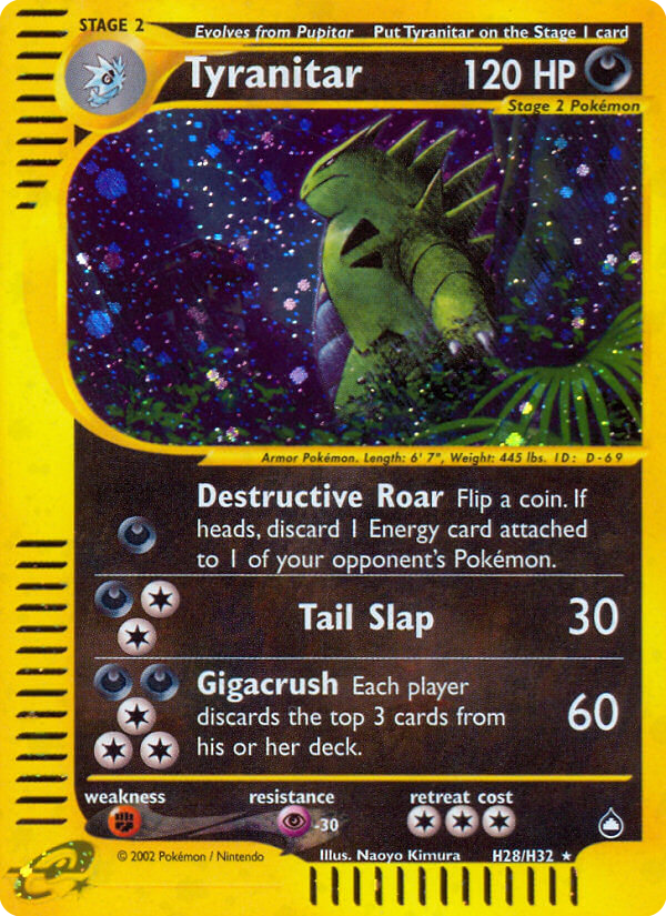 Tyranitar (H28) - Aquapolis Pokémon Card