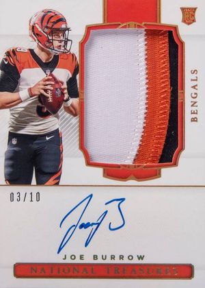 Joe Burrow 2020 National Treasures #156 (RPA Holo Gold /10)