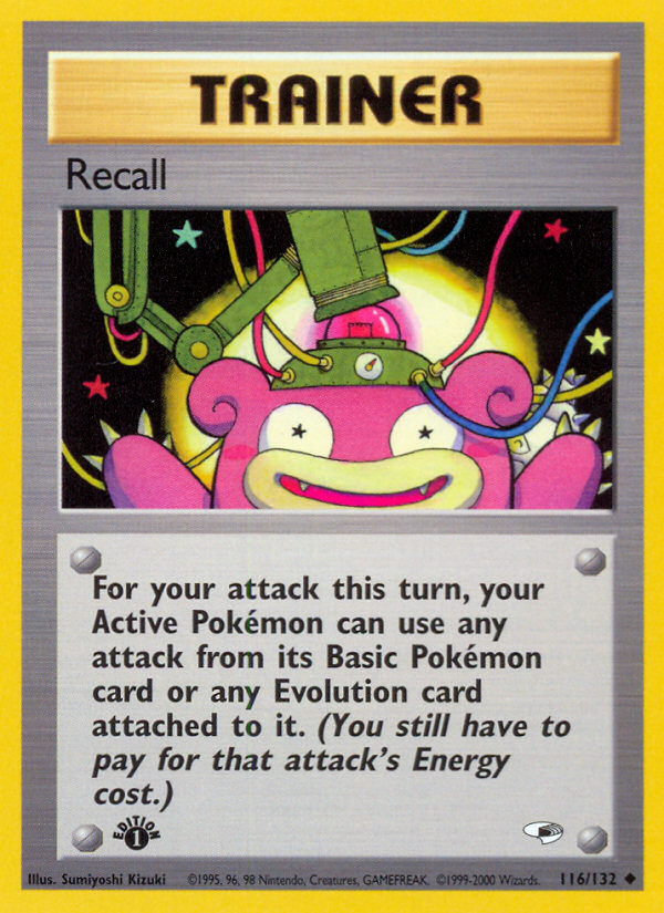 Recall (Trainer) (116/132) - Gym Heroes (1st Edition) Pokémon Card