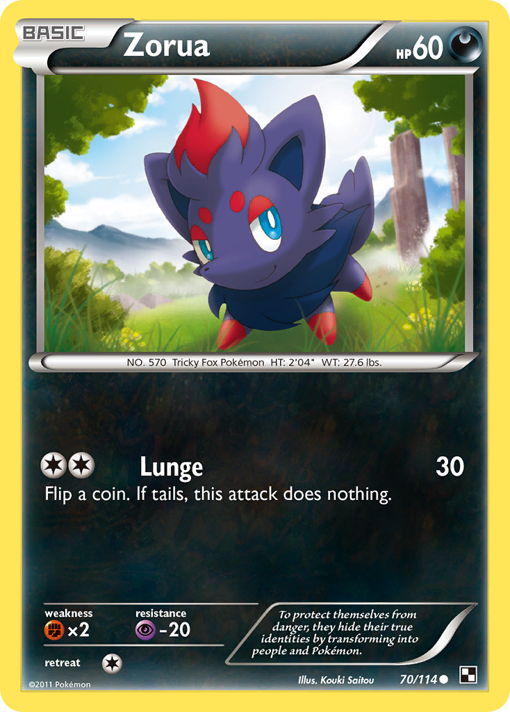 Zorua (70/114) - Black & White Pokémon Card