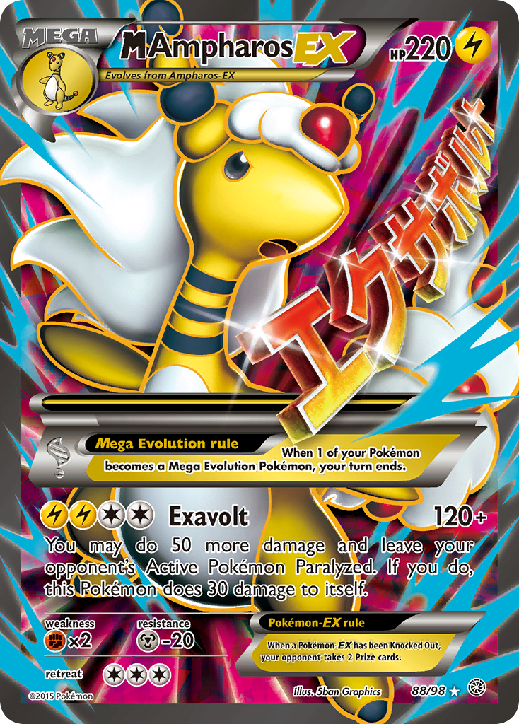 M Ampharos-EX MEGA (88/98) - Ancient Origins Pokémon Card