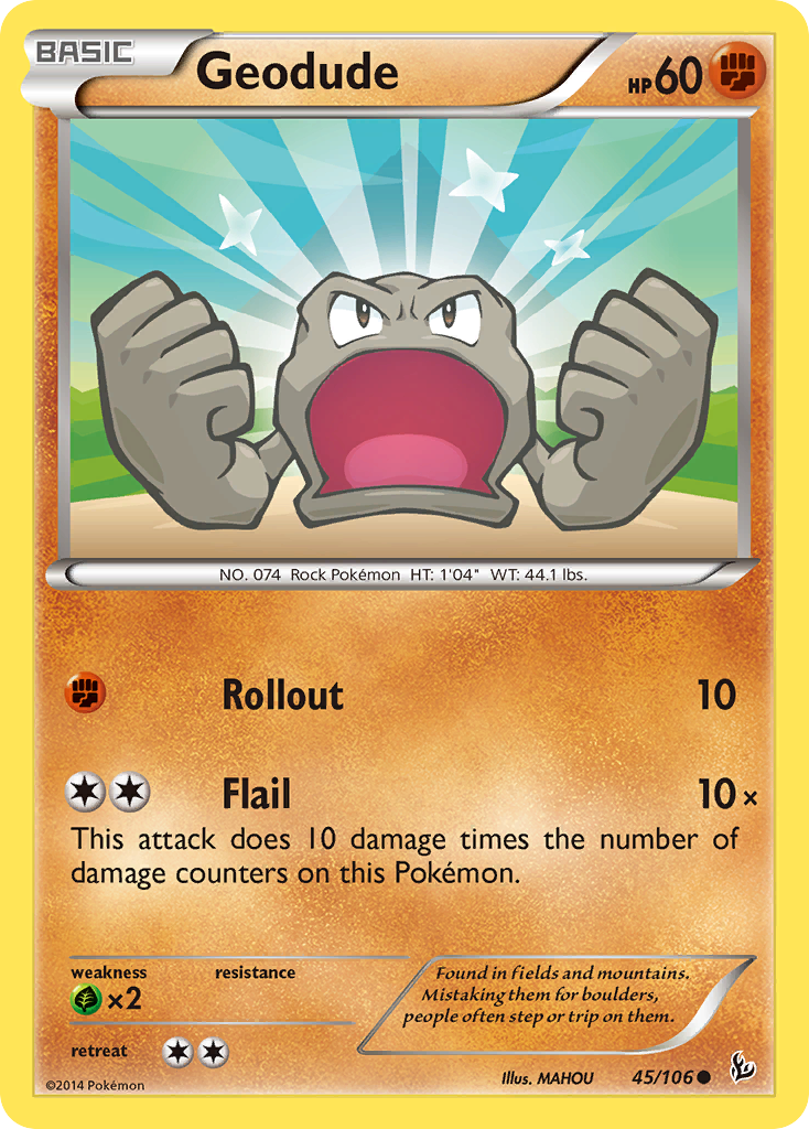 Geodude (45/106) - Flashfire Pokémon Card