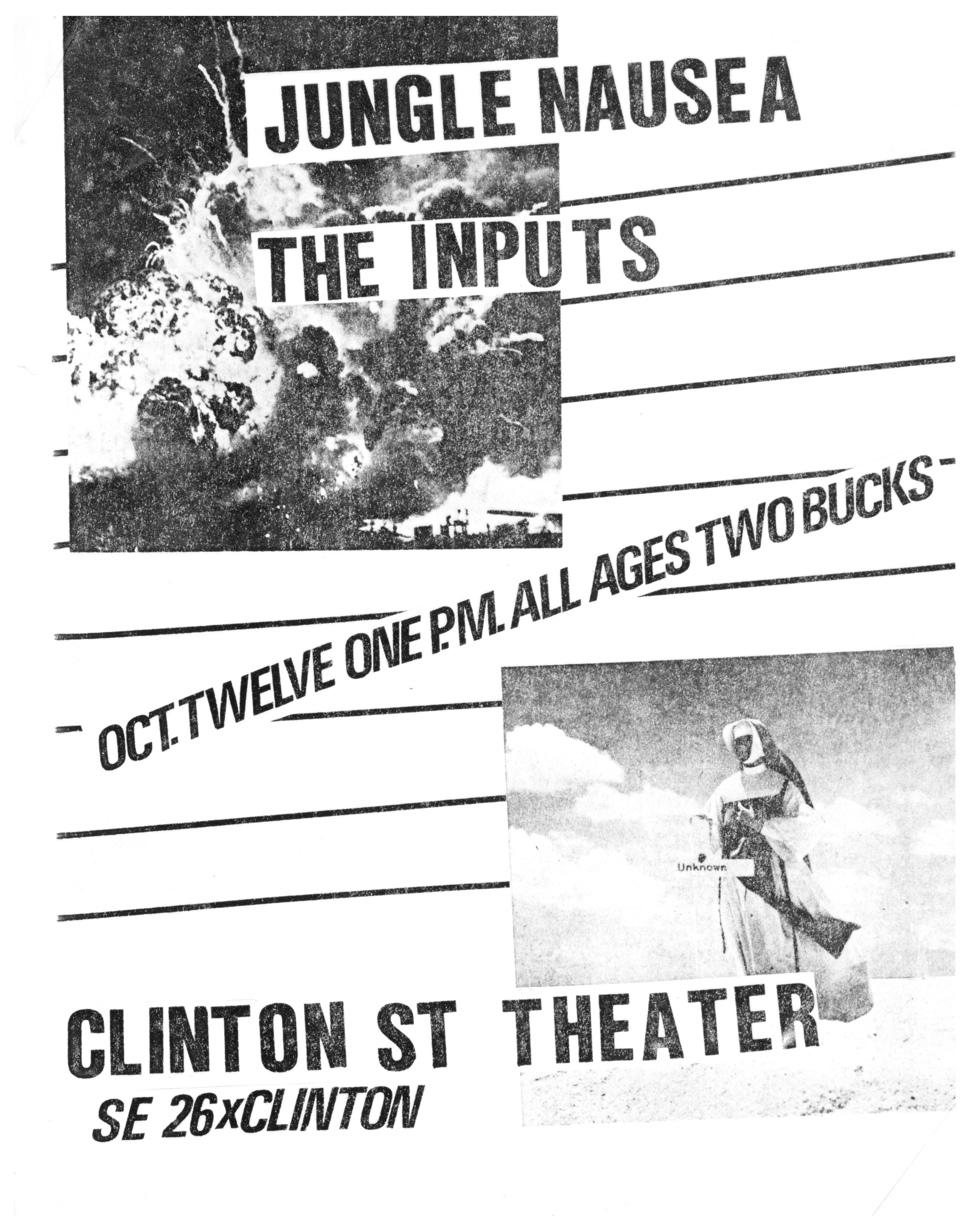 MXP-43.5 Jungle Nausea 1980 Clinton Street Theater  Oct 12 Concert Poster