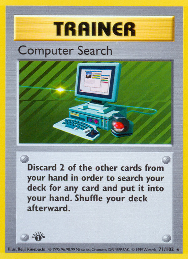 Computer Search (Trainer) (71/102) - Base (1st Edition) Pokémon Card