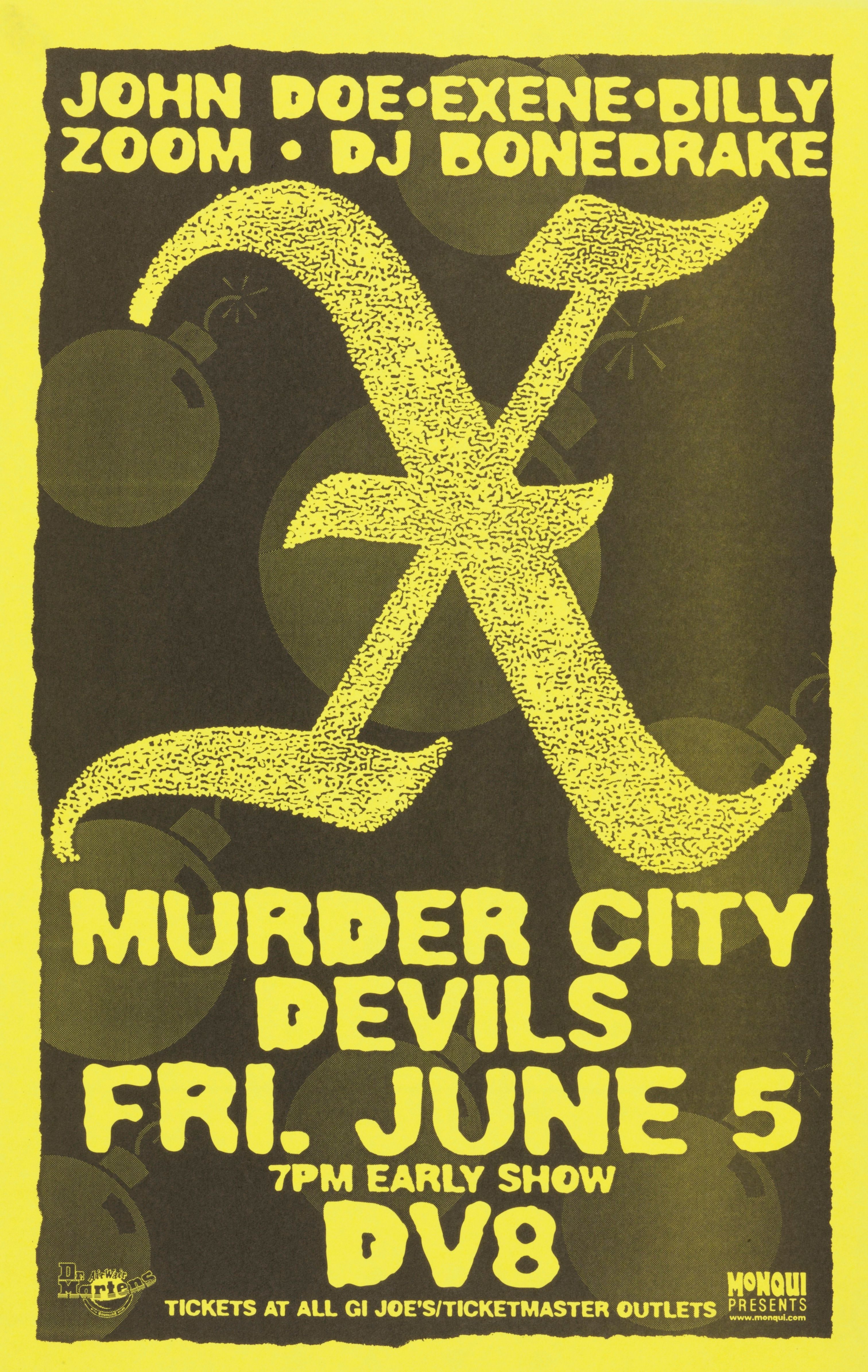 MXP-244.7 X with Murder City Devils DV8 1998 Concert Poster
