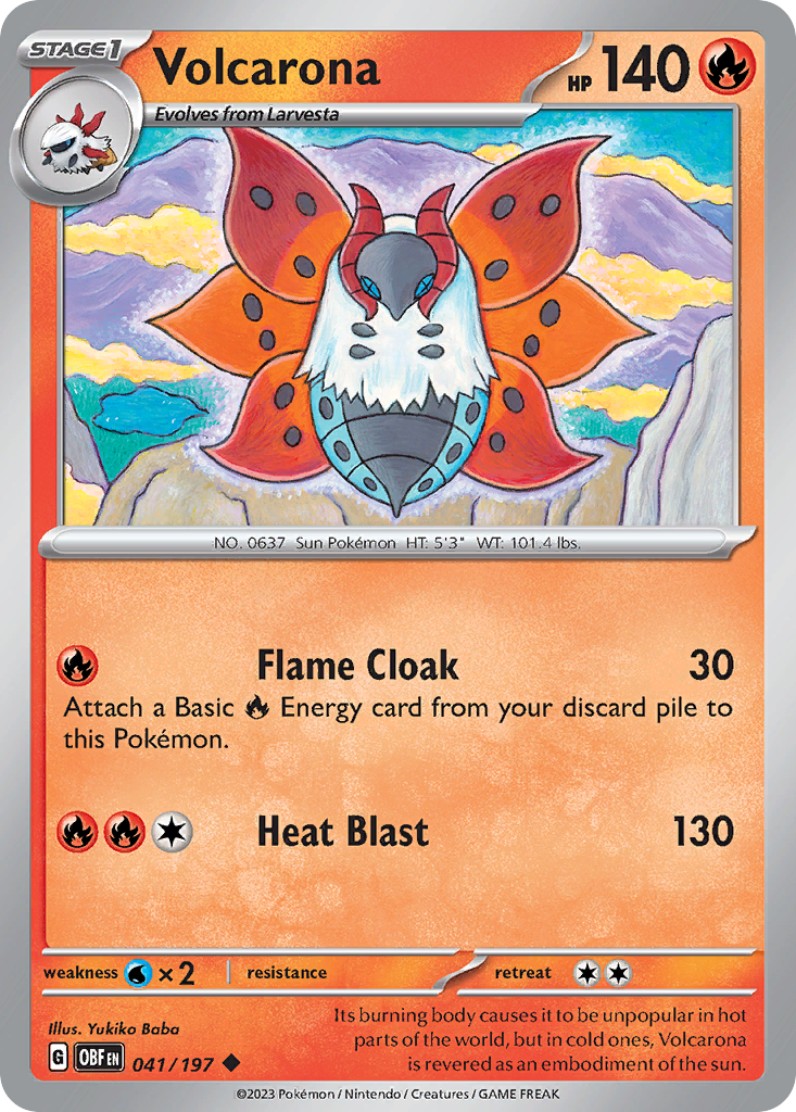 Volcarona (41/197) - Obsidian Flames Pokémon Card