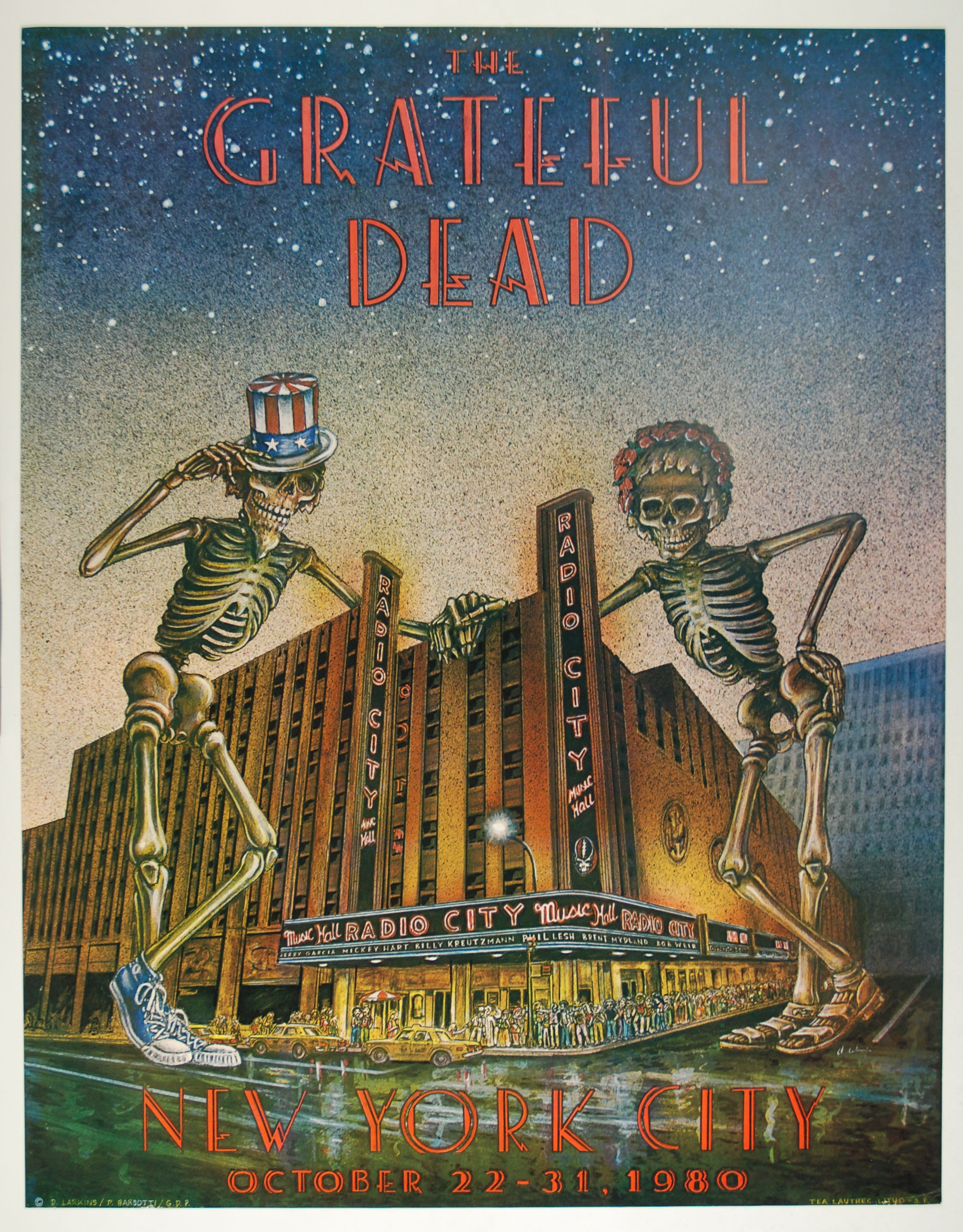 Grateful Dead Radio City Music Hall 1980 Concert Poster