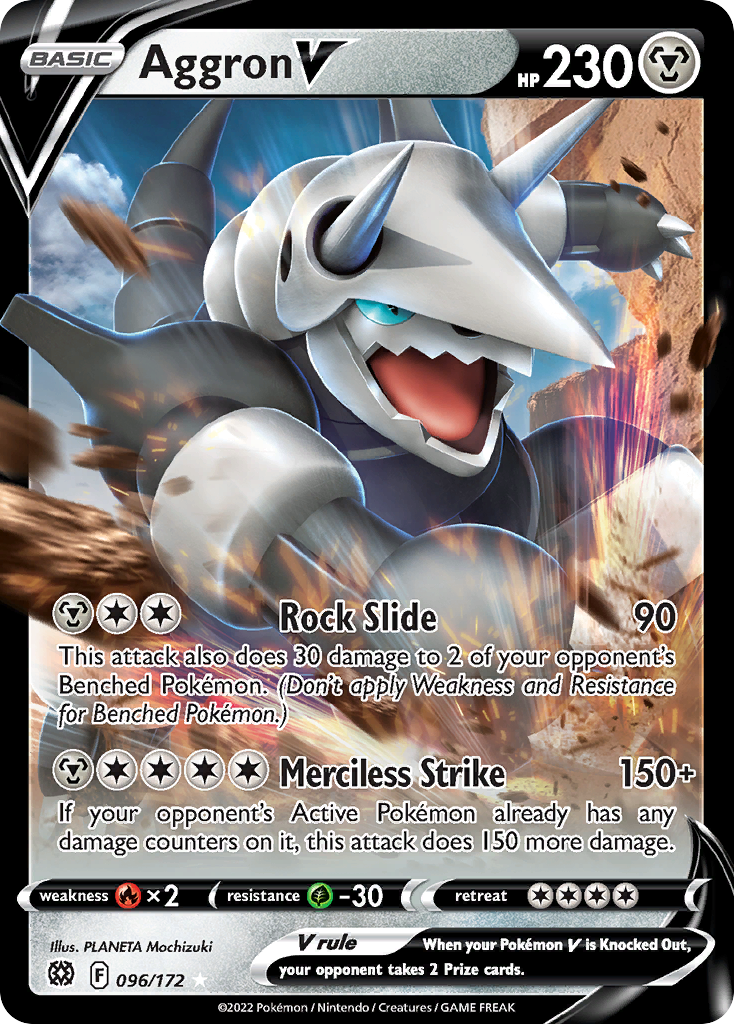 Aggron V (96/172) - Brilliant Stars Pokémon Card