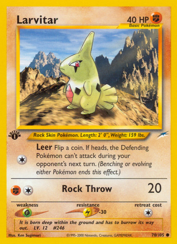 Larvitar (70/105) - Neo Destiny Pokémon Card