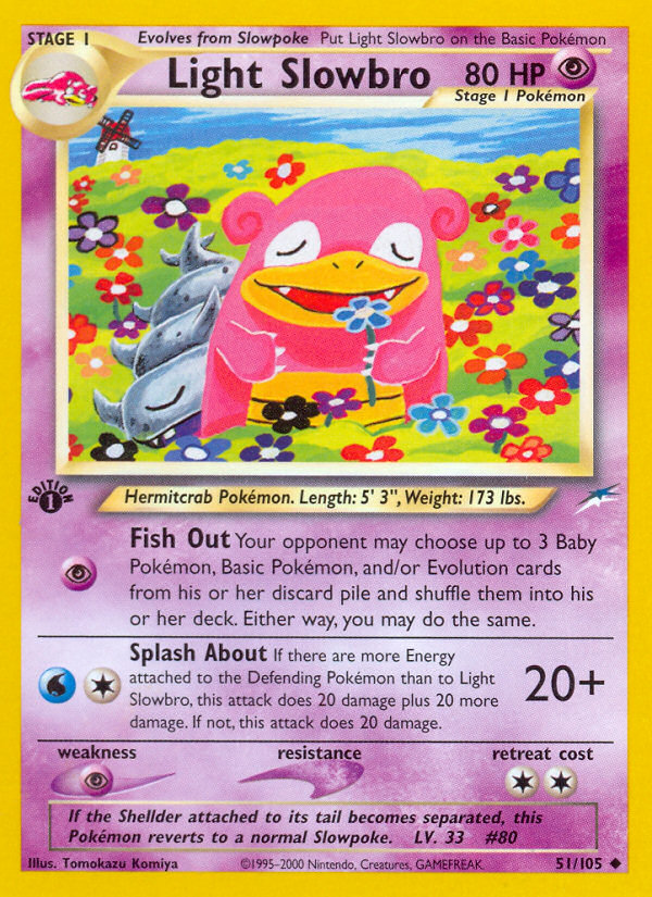 Light Slowbro (51/105) - Neo Destiny Pokémon Card