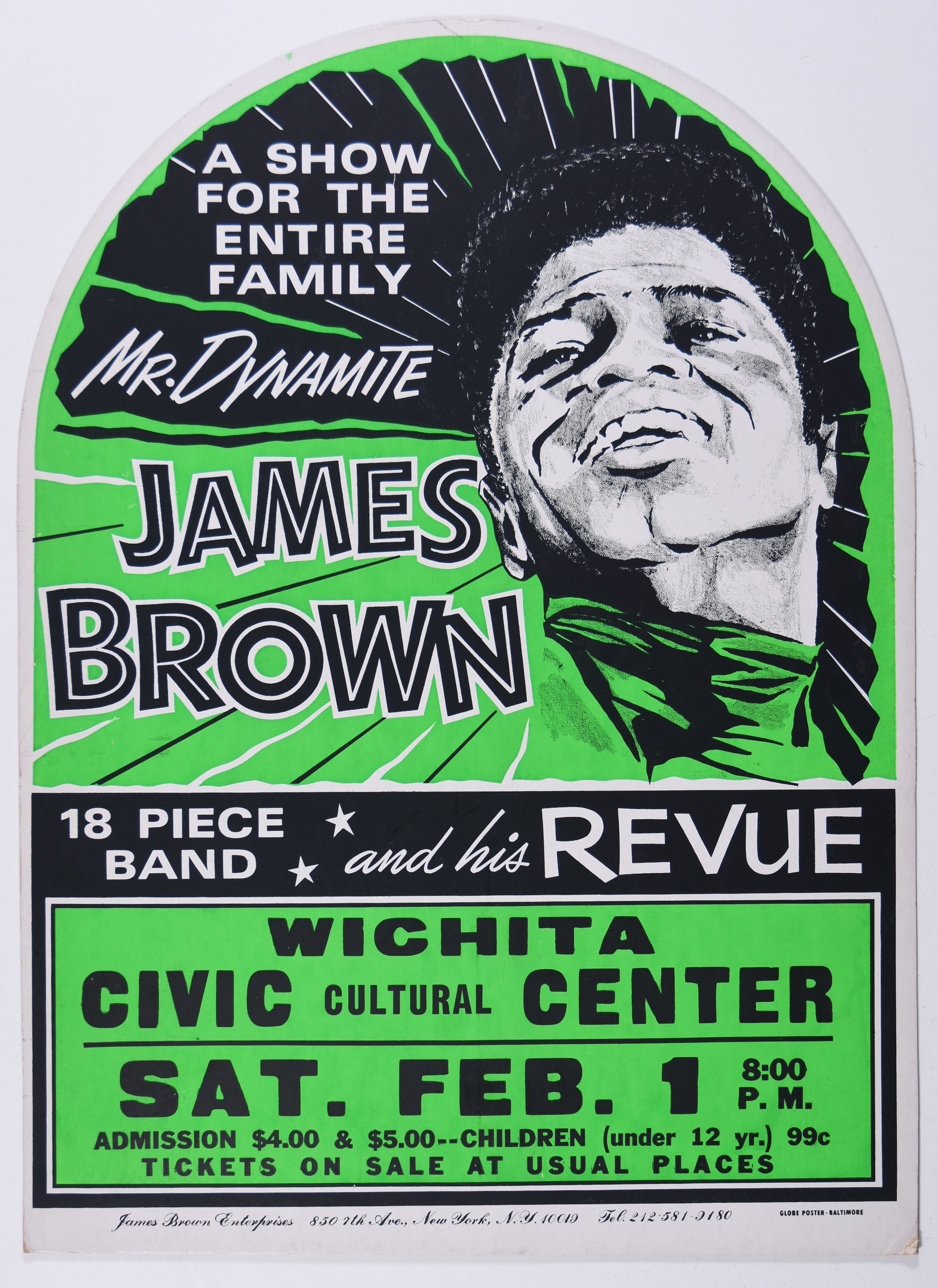 James Brown at Wichita Civic Cultural Center 1975 Concert Poster
