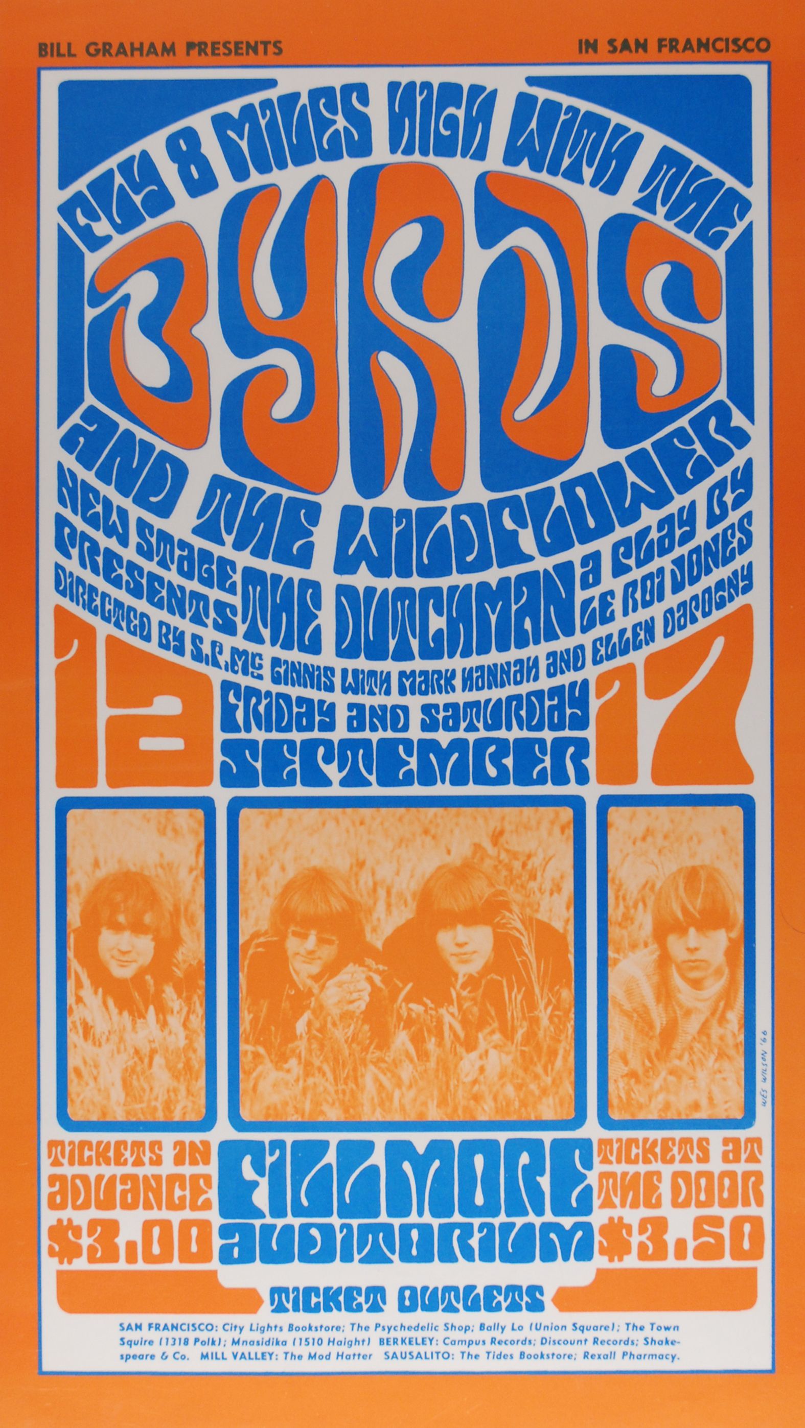 BG-28-OP-1 The Byrds The Fillmore 1966 Concert Poster
