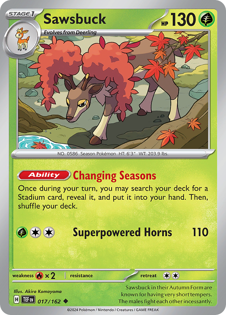 Sawsbuck (17/162) - Temporal Forces Pokémon Card