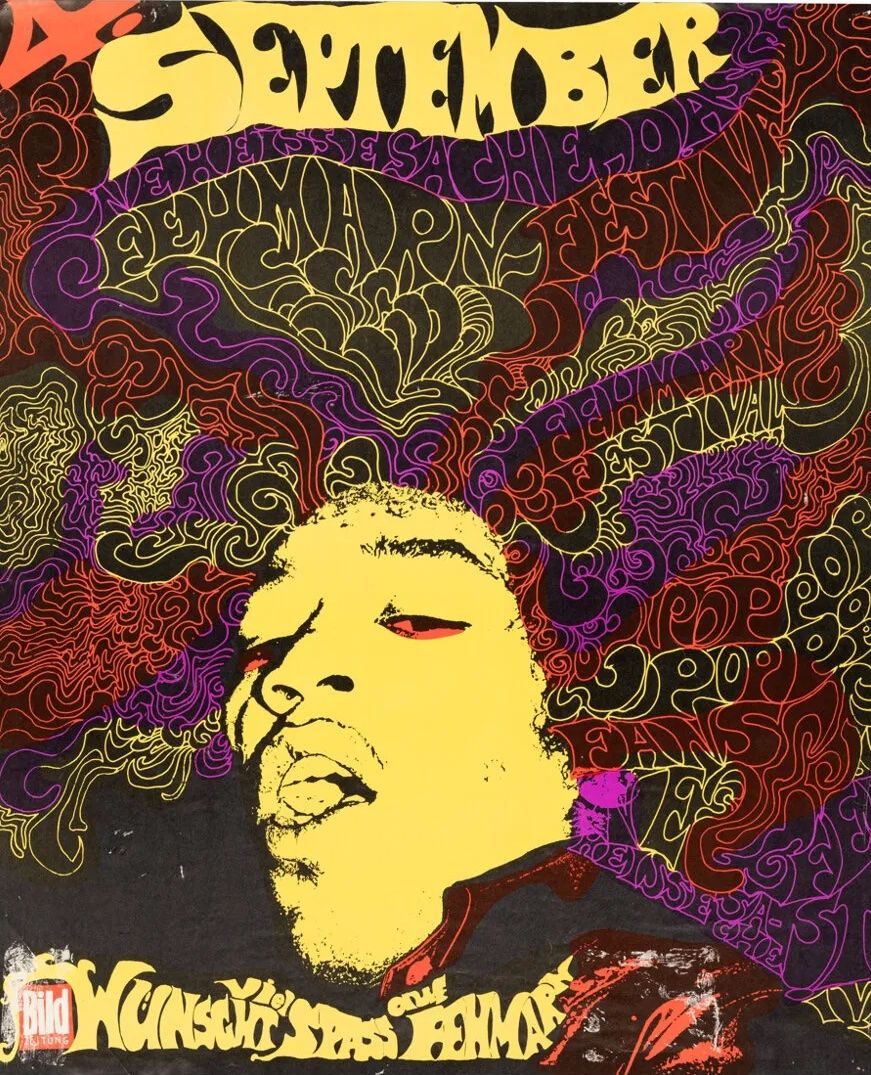 Jimi Hendrix Open Air Festival Alternate Poster 1970 Concert Poster