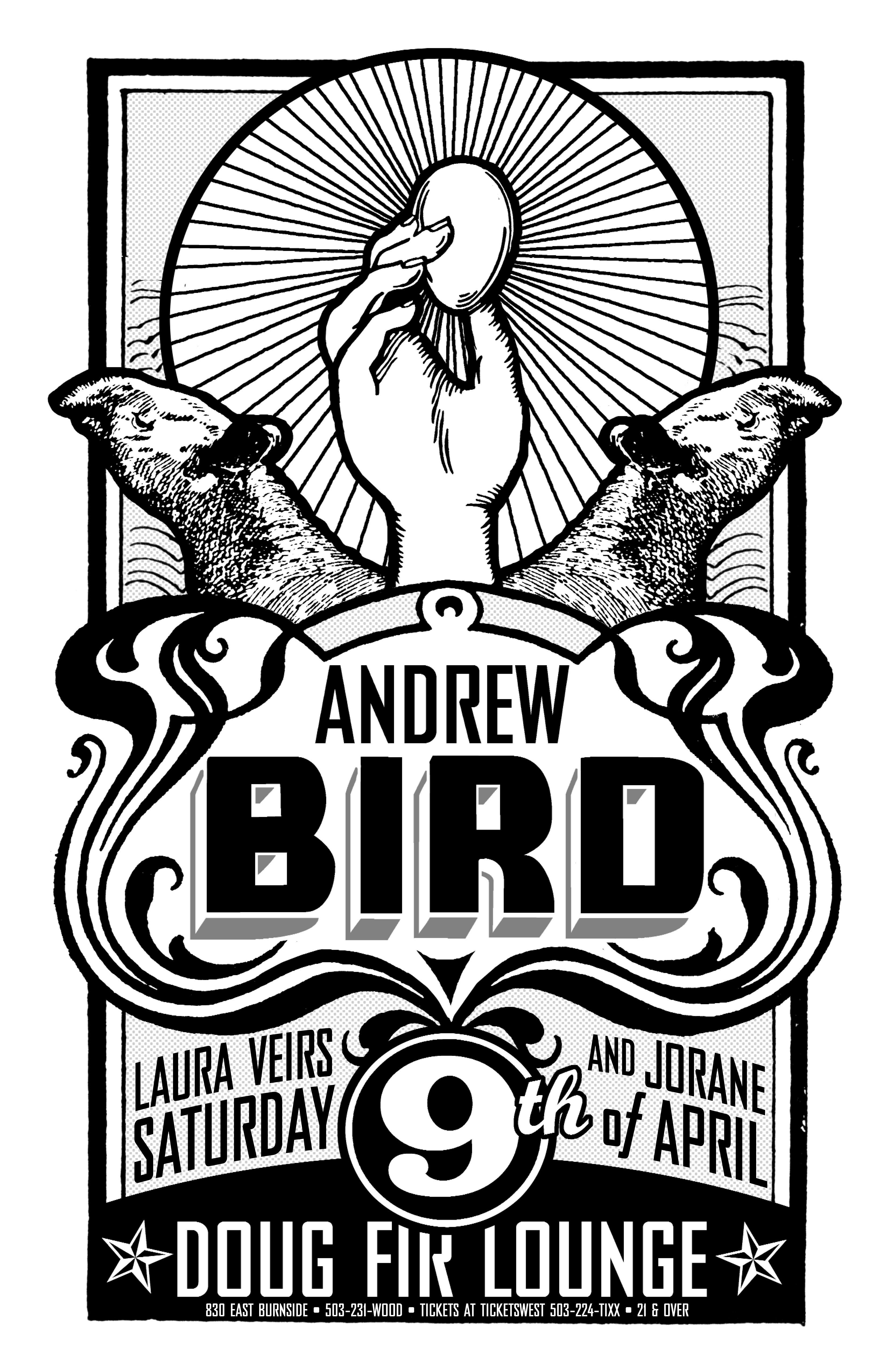 MXP-204.7 Andrew Bird 2005 Doug Fir  Apr 9 Concert Poster