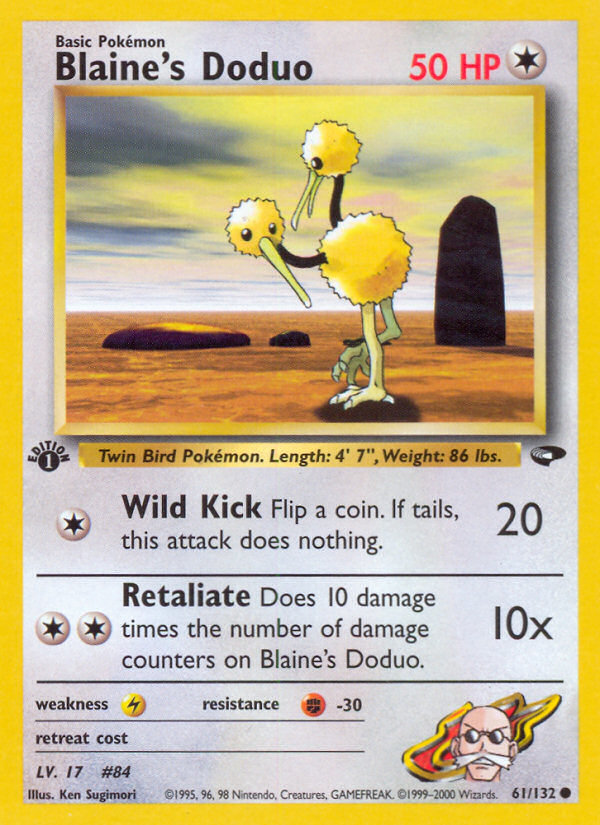 Blaine's Doduo (61/132) - Gym Challenge (1st Edition) Pokémon Card