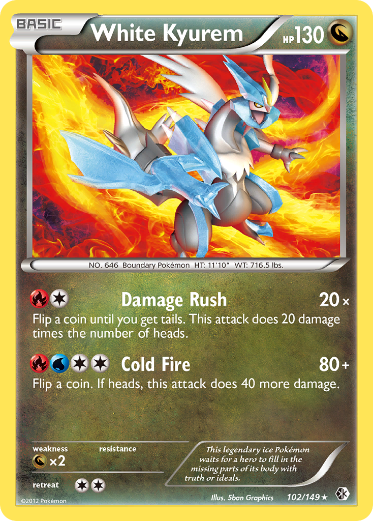 White Kyurem (102/149) - Boundaries Crossed Pokémon Card