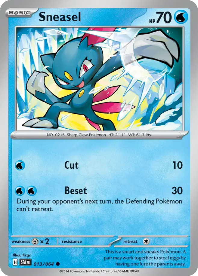 Sneasel (13/64) - Shrouded Fable Pokémon Card