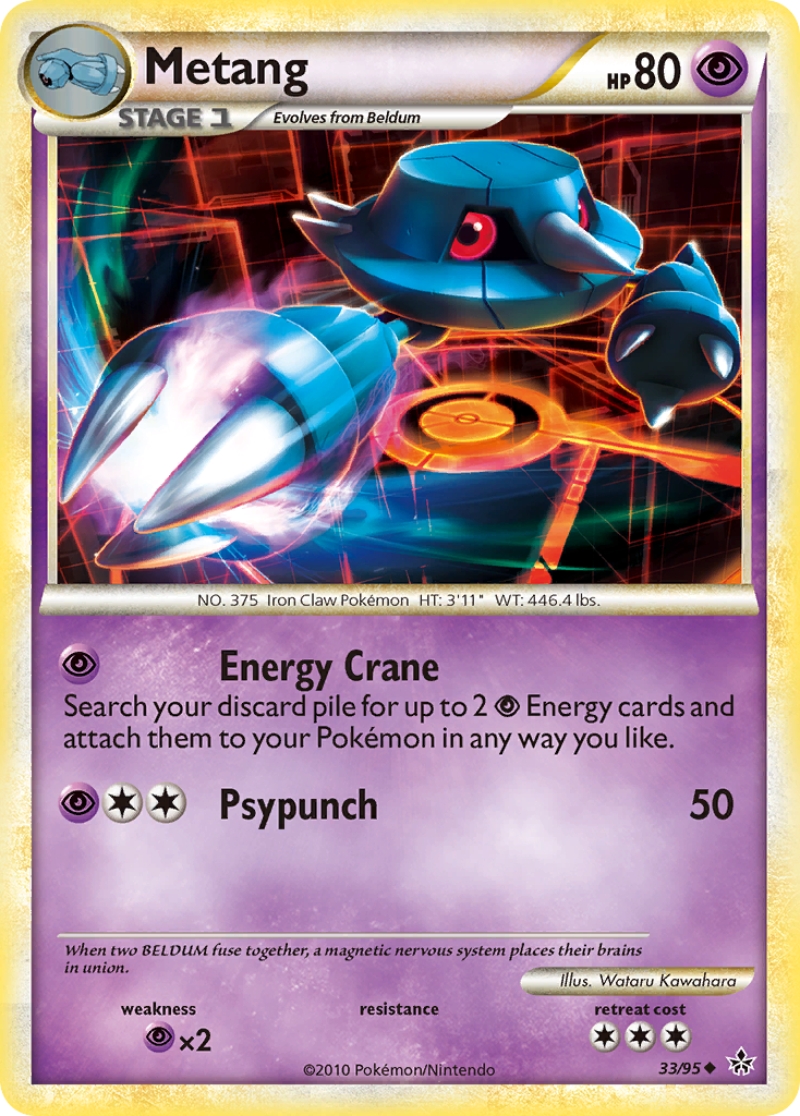 Metang (33/95) - HS—Unleashed Pokémon Card