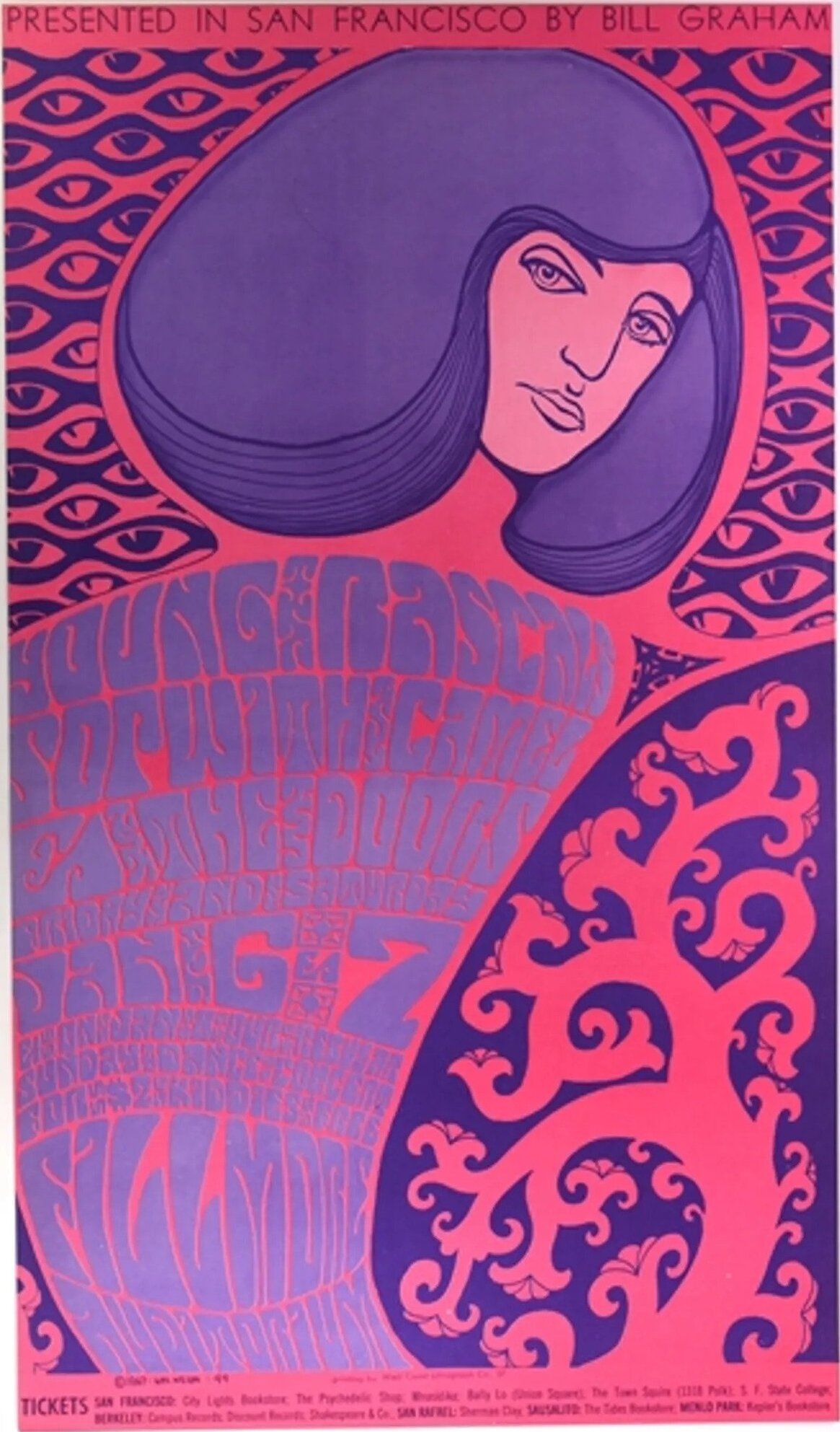 BG-44-OP-1 The Doors & Young Rascals The Fillmore 1967 Concert Poster
