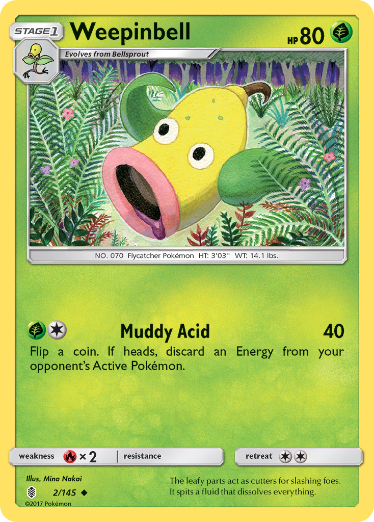 Weepinbell (2/145) - Guardians Rising Pokémon Card