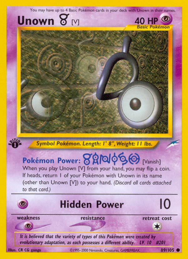 Unown [V] (89/105) - Neo Destiny Pokémon Card