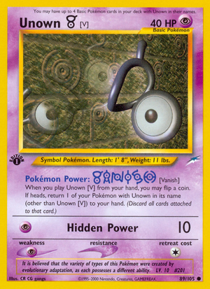 Unown [V] (89/105) - Neo Destiny (1st Edition)