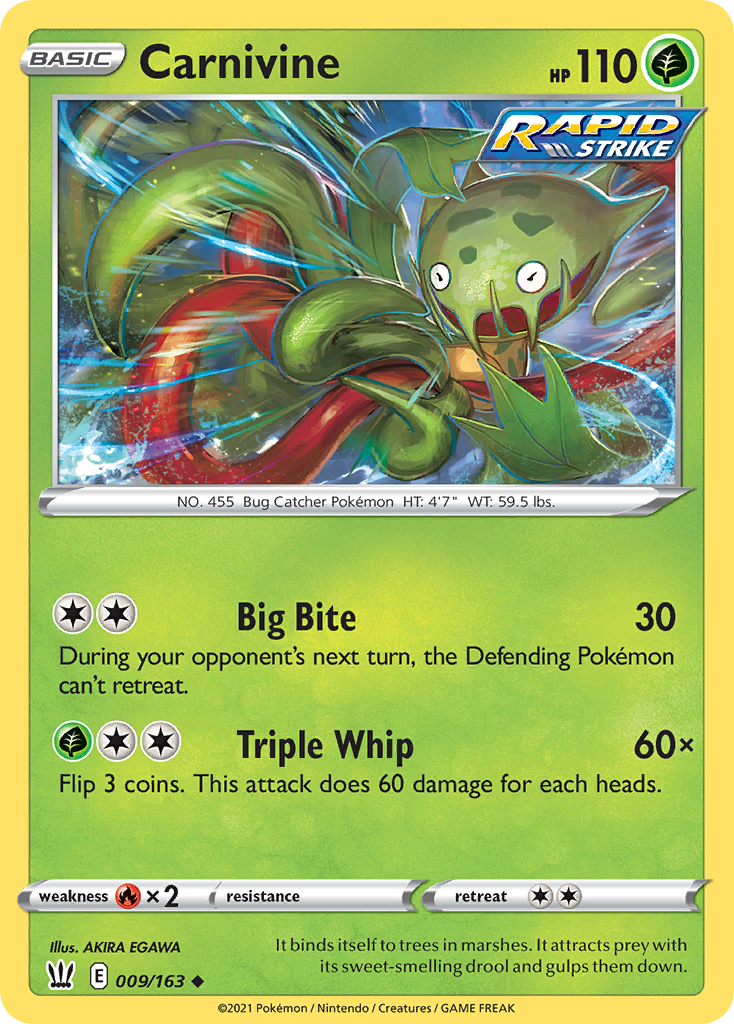 Carnivine (9/163) - Battle Styles Pokémon Card