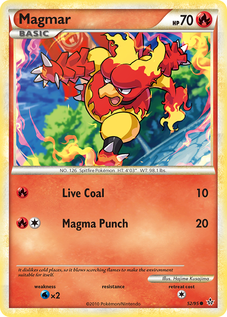 Magmar (52/95) - HS—Unleashed Pokémon Card