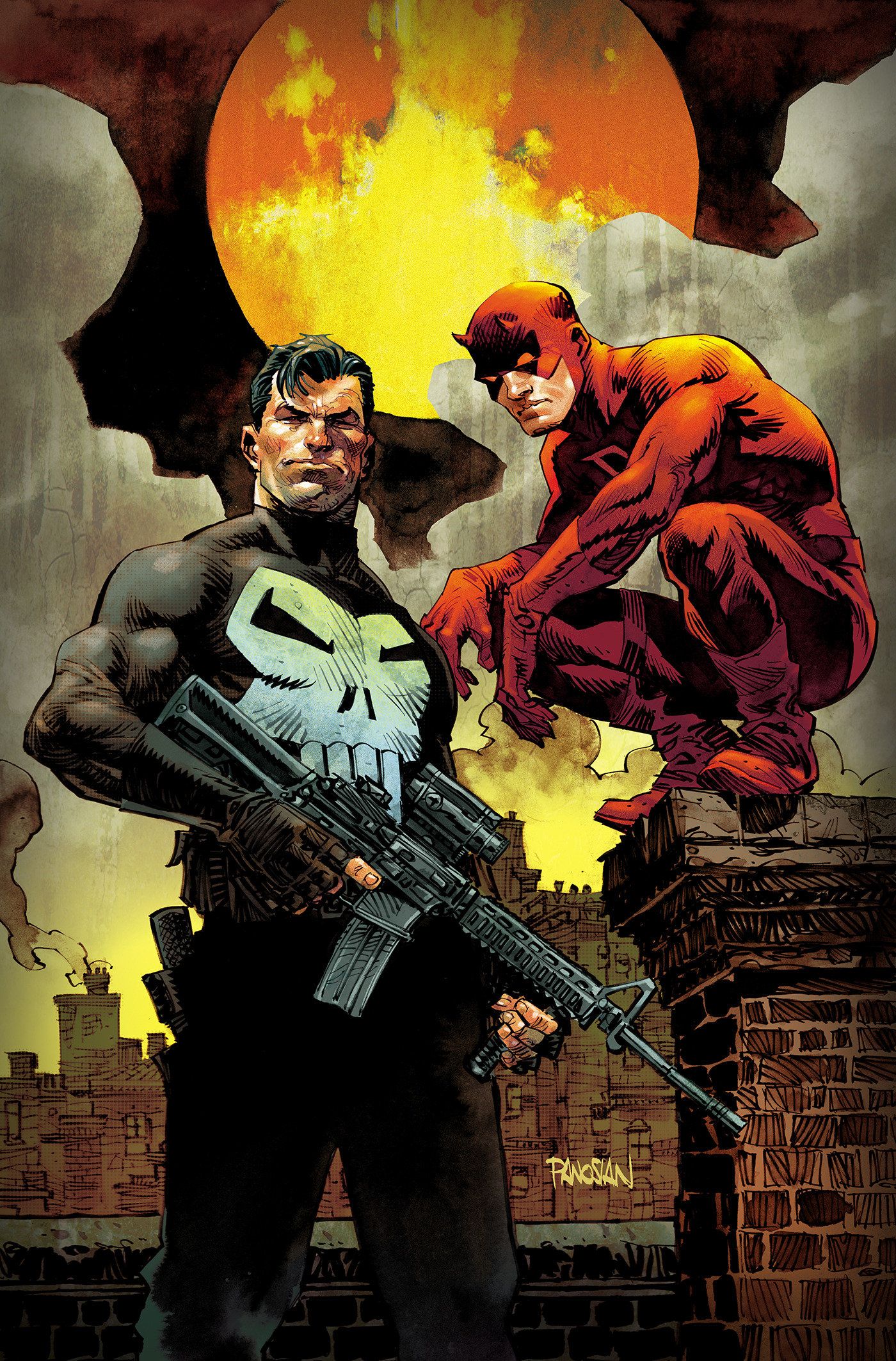 Daredevil/Punisher: The Devil's Trigger #1 (Dan Panosian Ratio Virgin 2nd Printing Variant) Comic