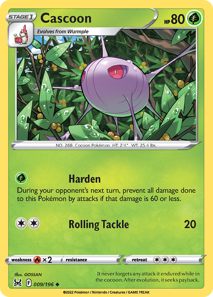 Cascoon (9/196) - Lost Origin Pokémon Card