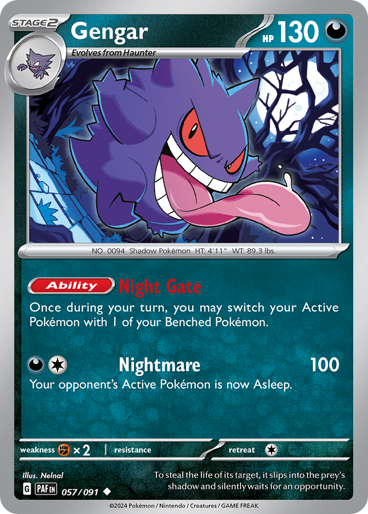 Gengar (57/91) - Paldean Fates Pokémon Card