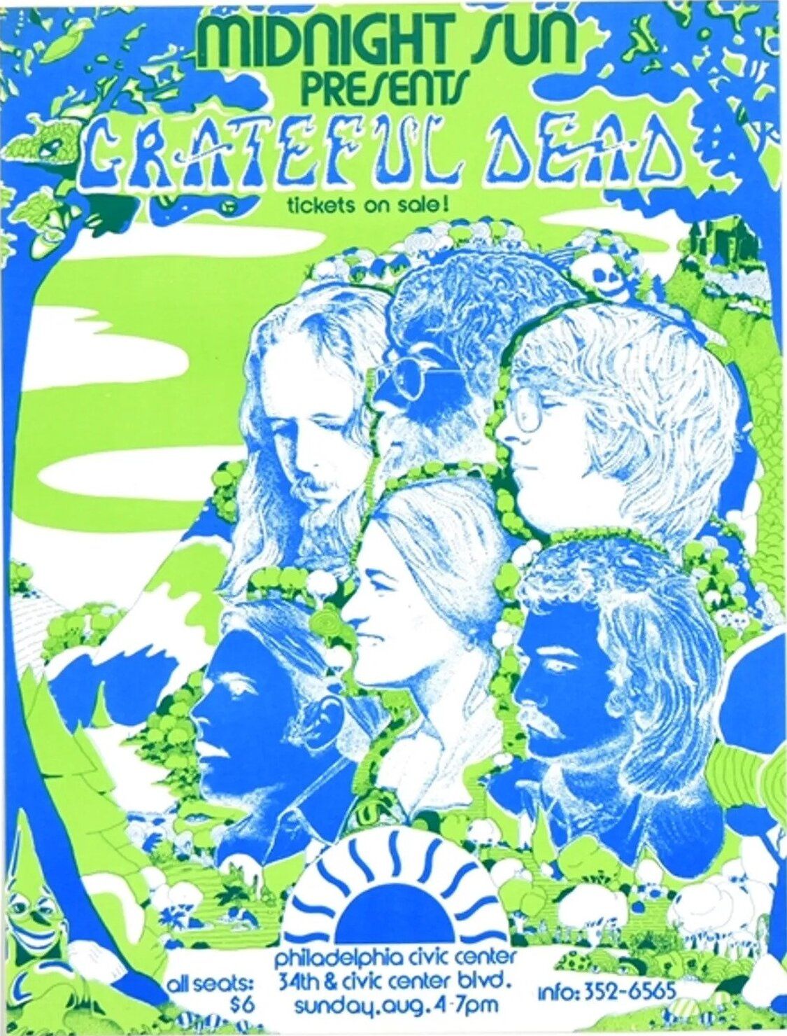 Grateful Dead Philadelphia Civic Center 1974 Concert Poster