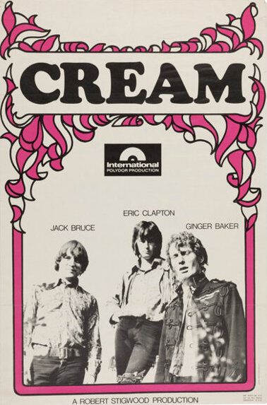 Cream Promotional Poster 1967 Concert Poster