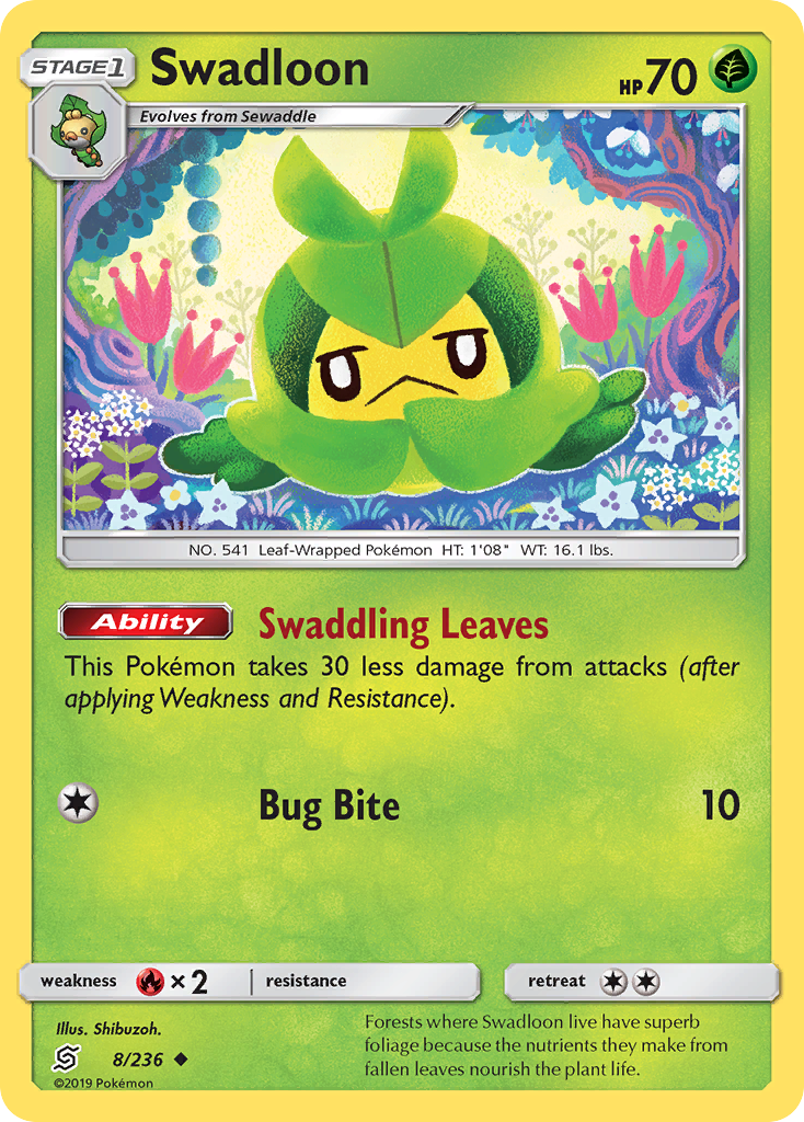 Swadloon (8/236) - Unified Minds Pokémon Card