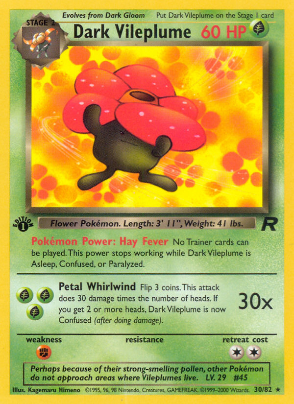 Dark Vileplume (30/82) - Team Rocket (1st Edition) Pokémon Card