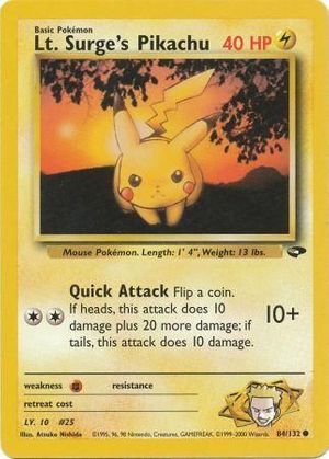 Lt. Surge's Pikachu (84/132) - Gym Challenge (Unlimited)