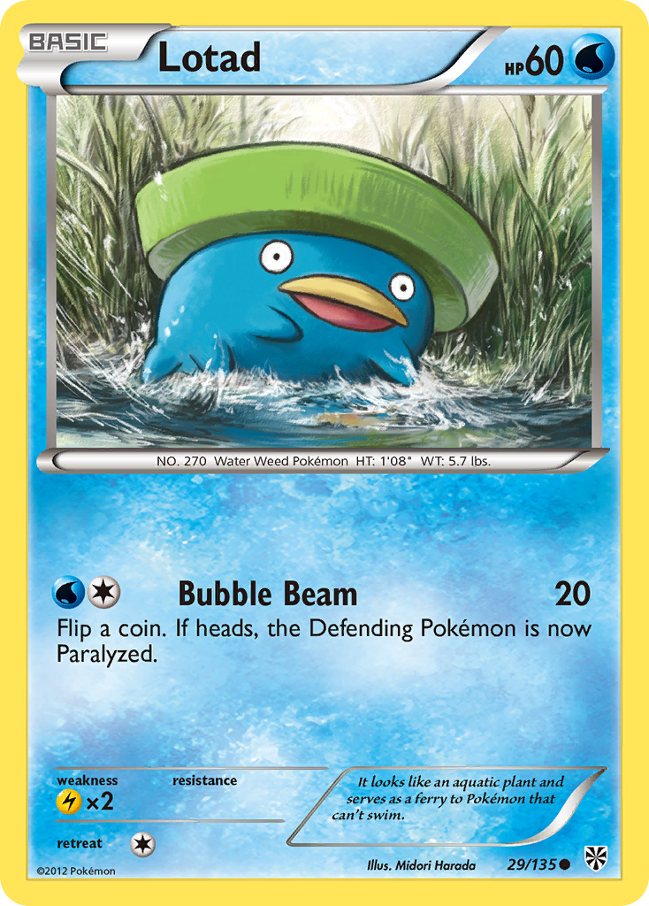 Lotad (29/135) - Plasma Storm Pokémon Card