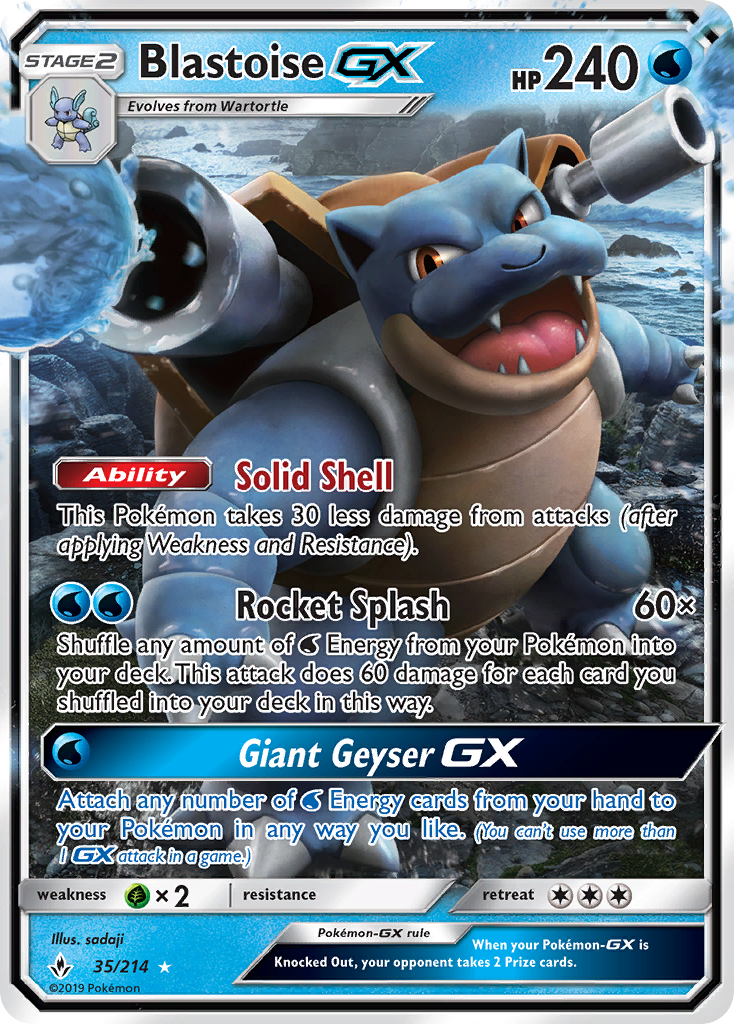 Blastoise GX (35/214) - Unbroken Bonds Pokémon Card