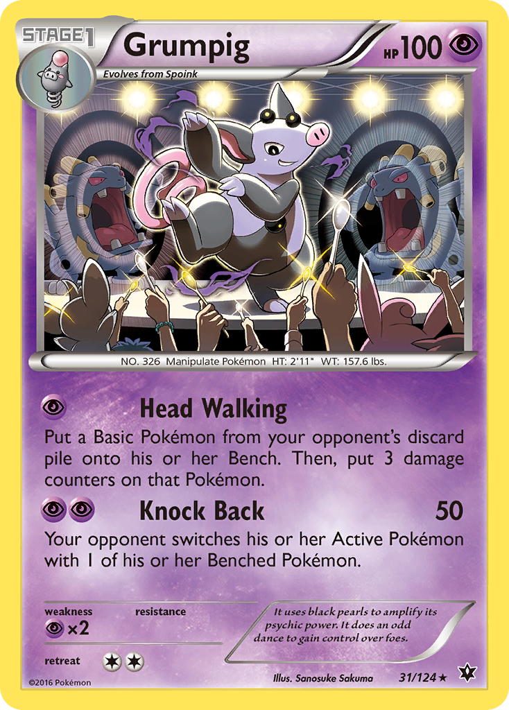 Grumpig (31/124) - Fates Collide Pokémon Card