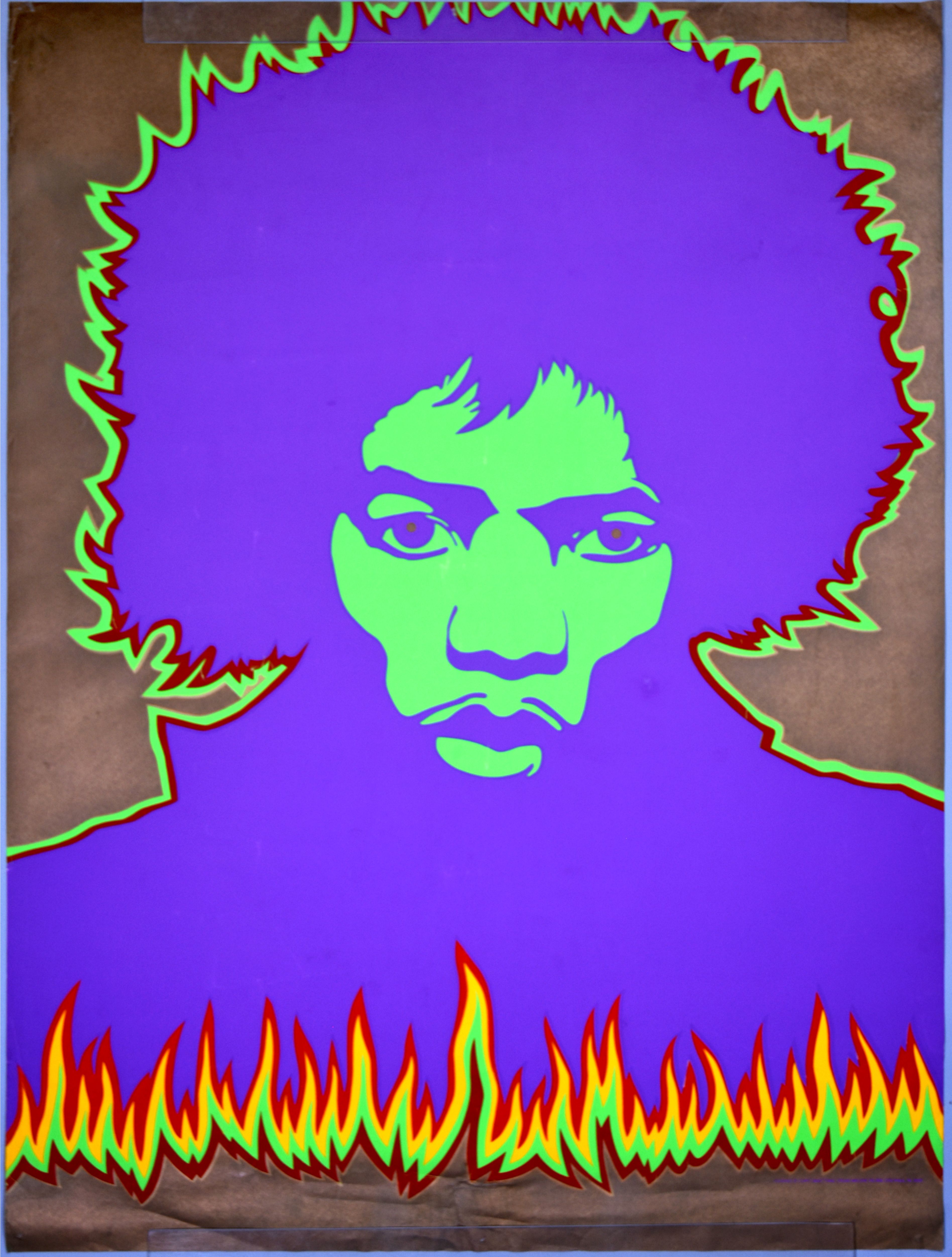 Jimi Hendrix "Fire" Silkscreen Poster 1968 Concert Poster