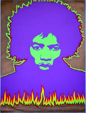Jimi Hendrix "Fire" Silkscreen Poster 1968