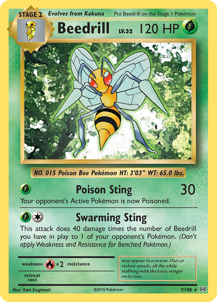 Beedrill (7/108) - Evolutions Pokémon Card