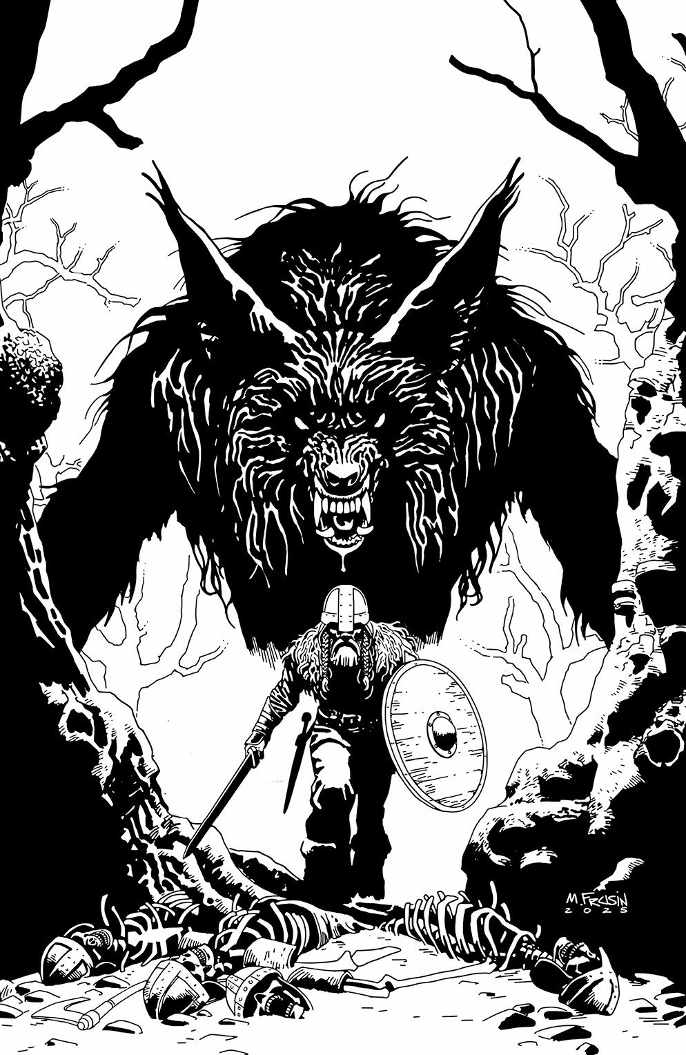 Viking Moon #1 (Cvr E Inc 1:25 Marcelo Frusin B&W Variant) Comic